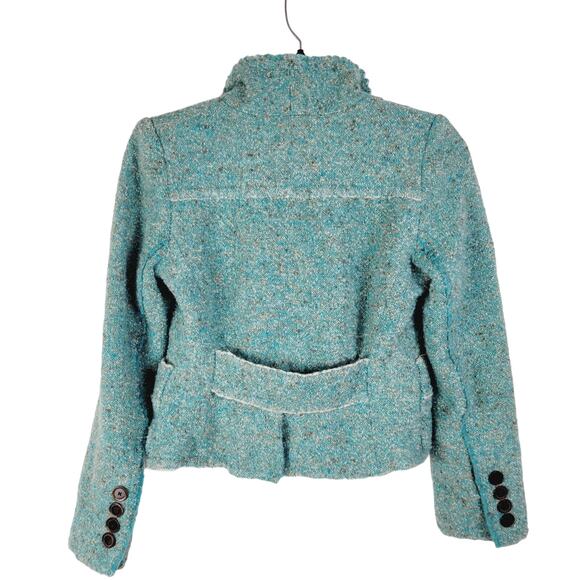 Marc Jacobs womens speckled blue wool tweed blazer jacket size 6 - Picture 2 of 11